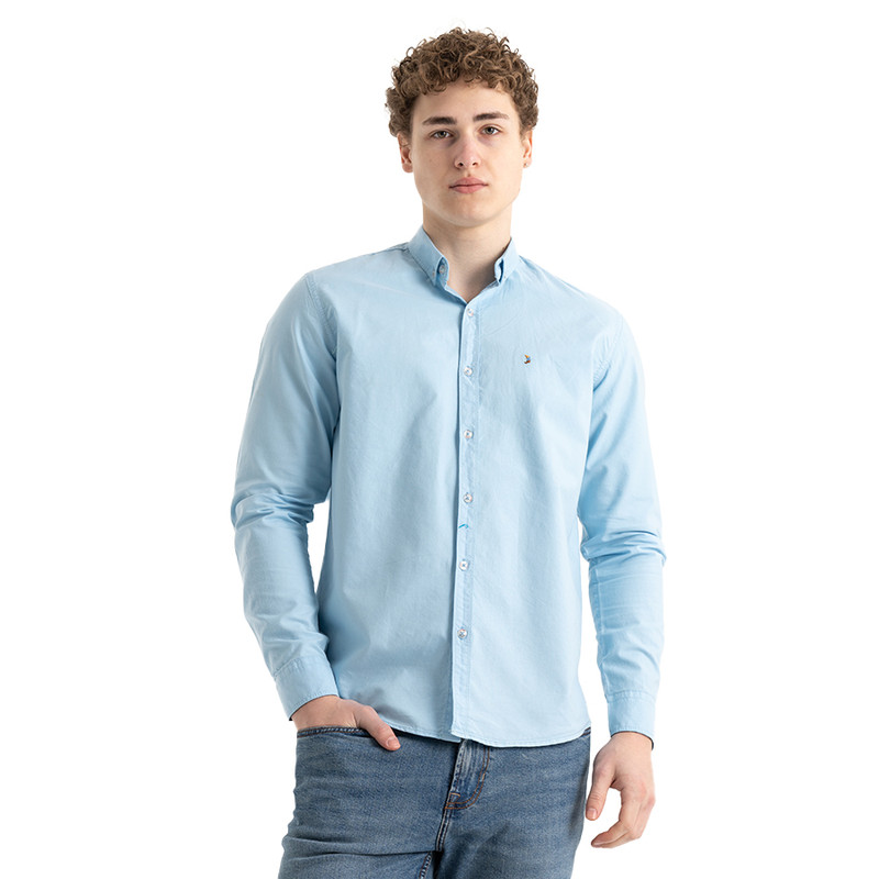 Clever Cotton Shirt For Men - Baby Blue 