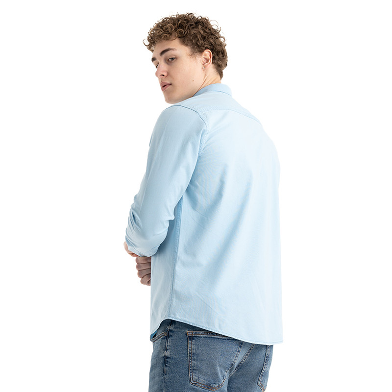 Clever Cotton Shirt For Men - Baby Blue 