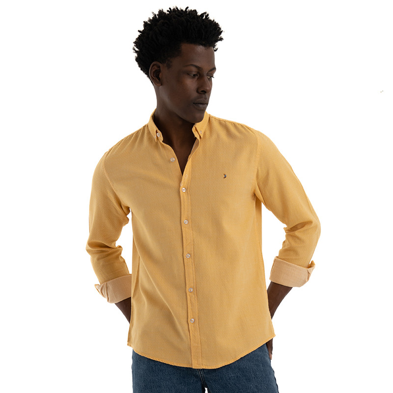 Clever Cotton Shirt For Men - Yellow 
