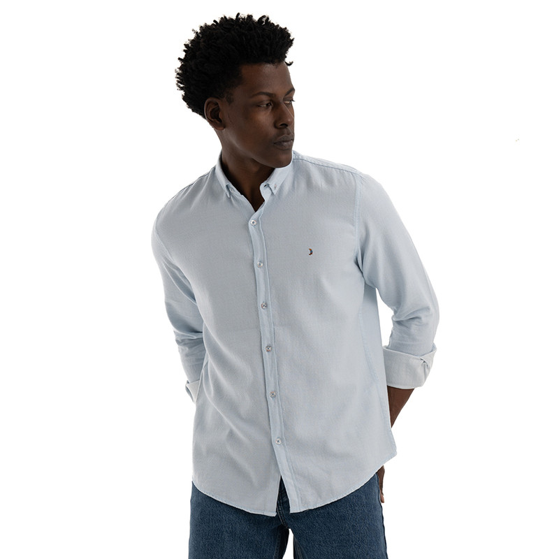 Clever Cotton Shirt For Men - Baby Blue 