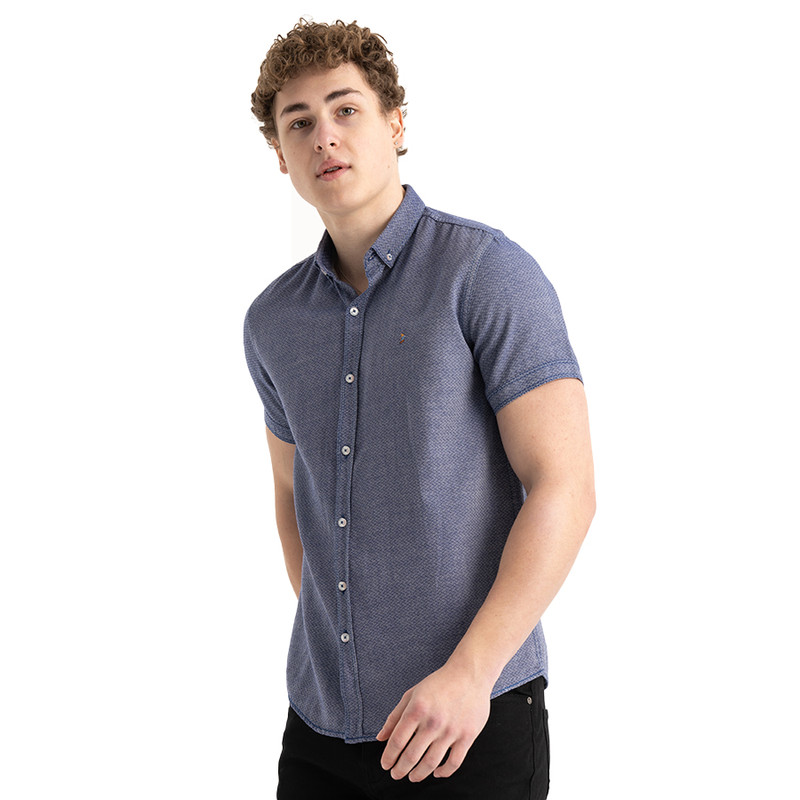 Clever Cotton Shirt For Men - Blue 