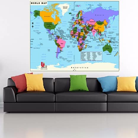 Colorful world map - 115 x 70 CM
