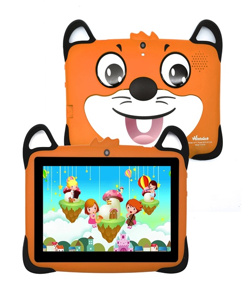 WinTouch Educational and Entertainment Tablet Shockproof Bluetooth Wi-Fi 7 inches 1/8 GB Atari Game Gifts + Screen+ Cover - orange