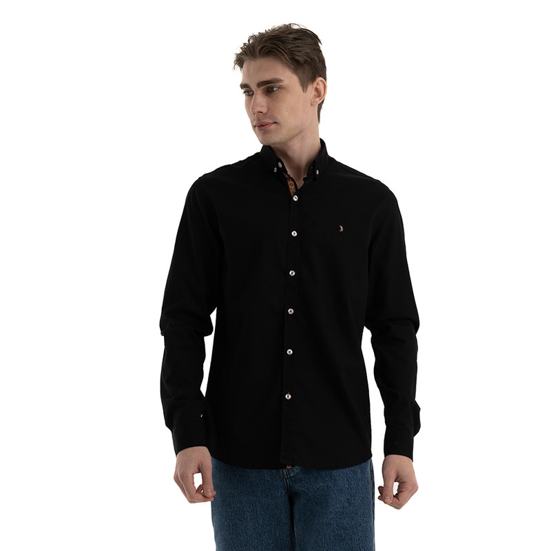 Clever Cotton Shirt For Men - Black