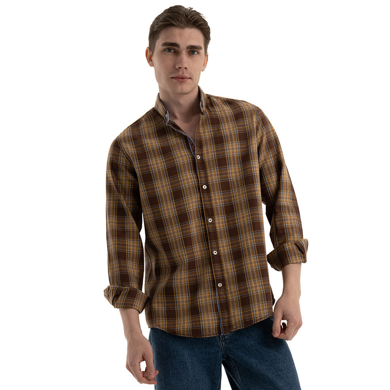 Clever Cotton Shirt For Men - Brown