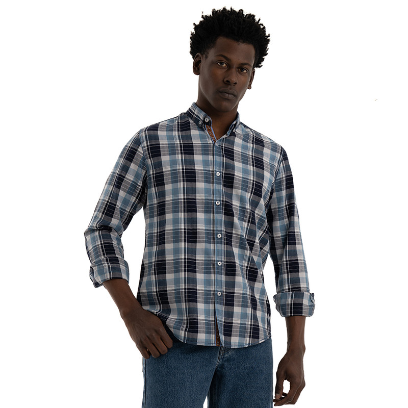 Clever Cotton Shirt For Men - Blue