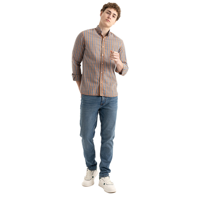 Clever Cotton Shirt For Men - Orange