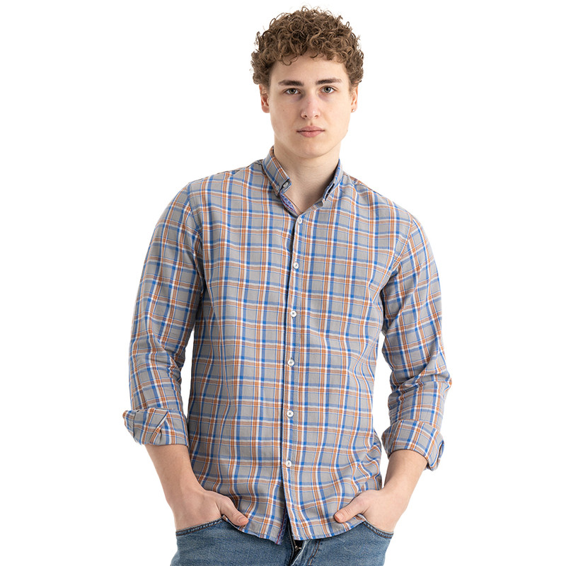 Clever Cotton Shirt For Men - Grey