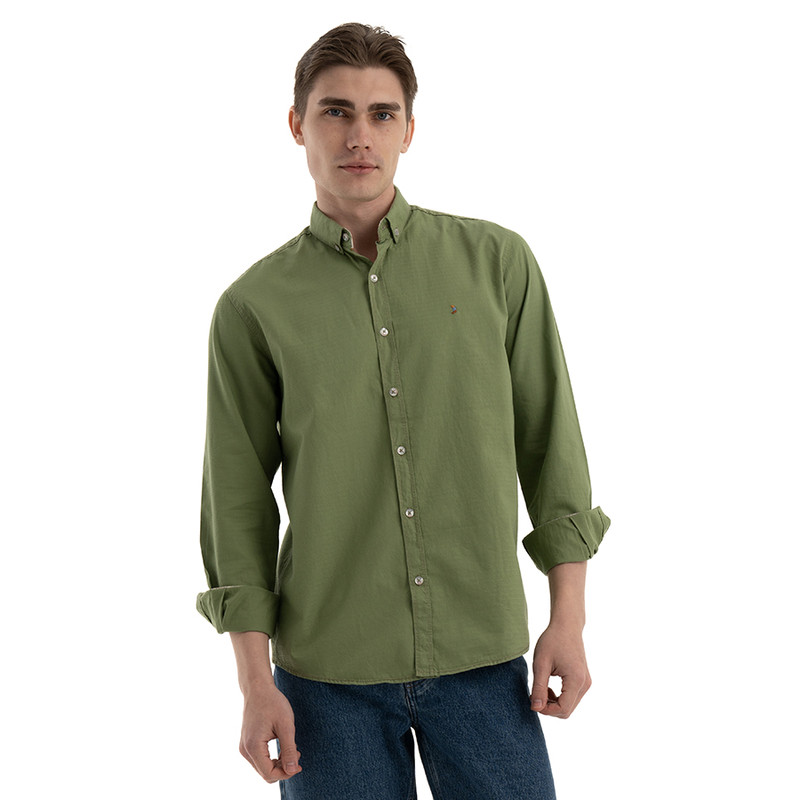 Clever Cotton Shirt For Men - Olive