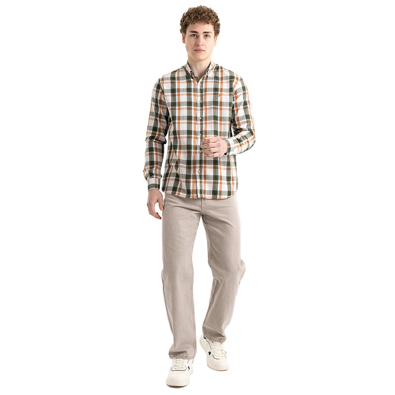 Clever Cotton Shirt For Men - Olive