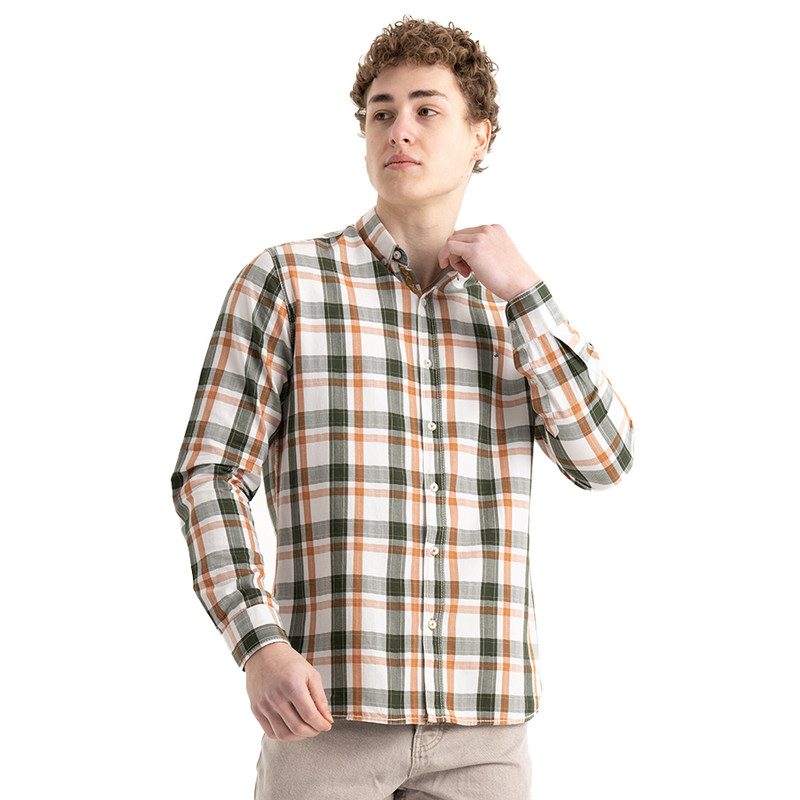 Clever Cotton Shirt For Men - Olive