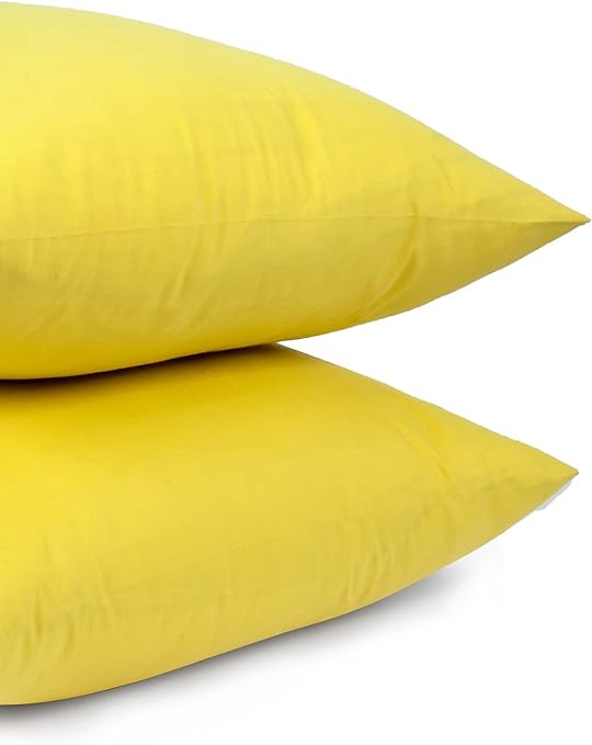 Cotton Pillowcase Cover Set 2 Pieces 50 × 70 Cm - Yellow