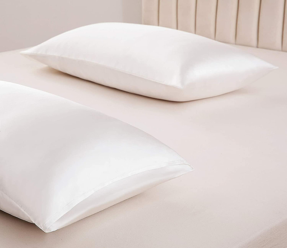 Satin Pillowcase Cover Set 2 Pieces 50 × 70 Cm - White