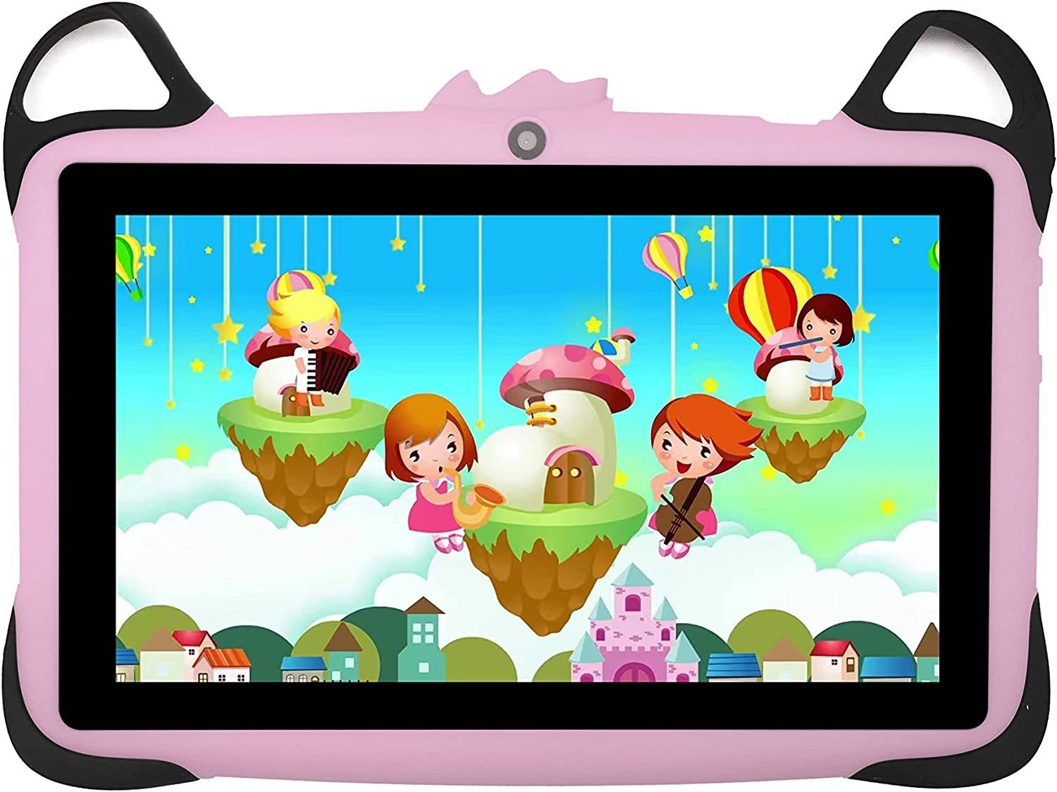 WinTouch Educational and Entertainment Tablet Shockproof Bluetooth Wi-Fi 7 inches 1/8 GB Atari Game Gifts + Screen+ Cover - Pink