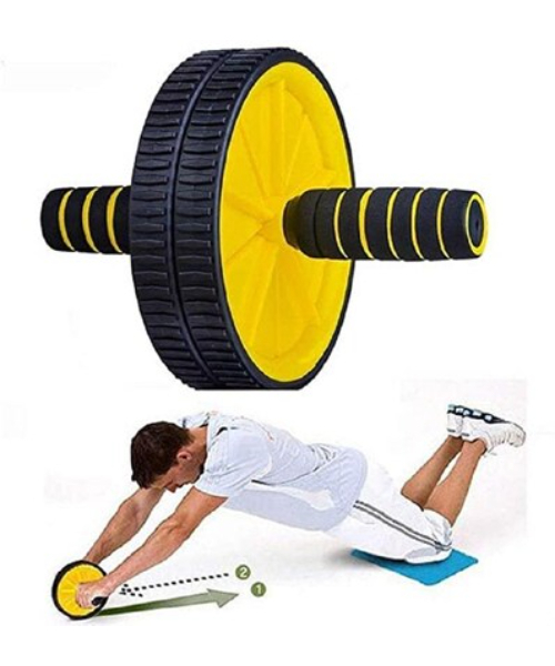 عجلة تمارين البطن الدوارة لتمرين عضلات البطن - اصفر