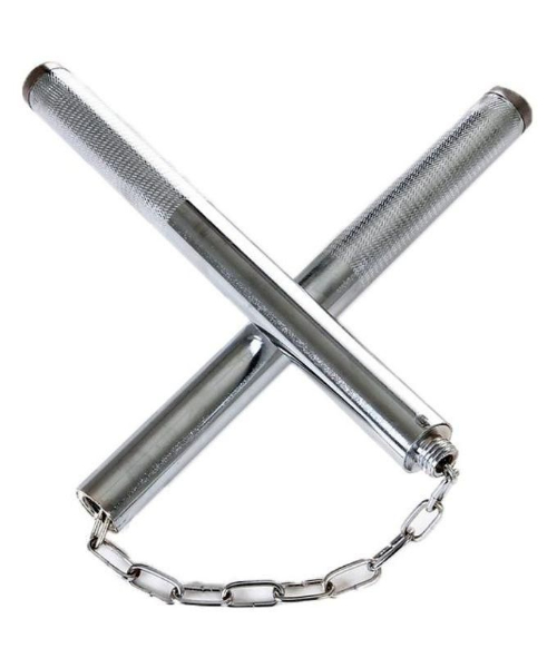Metal Nunchaku Stick for Karate and Martial Arts - Silver