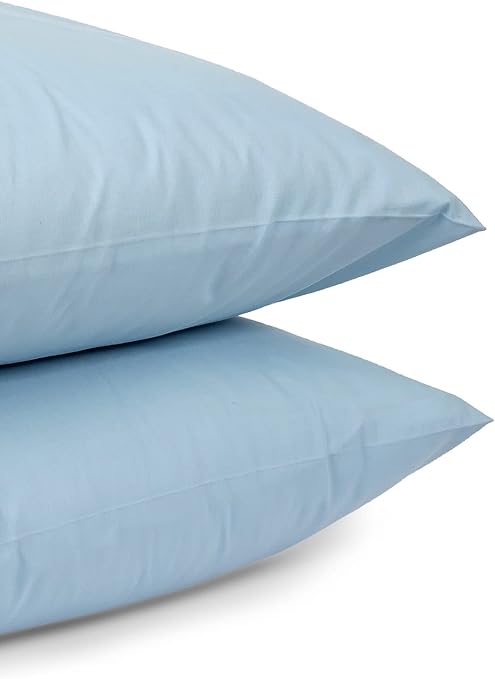 Cotton Pillowcase Cover Set 2 Pieces 50 × 70 Cm - Sky Blue