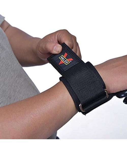 VALEO Weight Lifting Bar Set Hand Wrist Strap Fitness Training Metal Hook - 2 Piece 