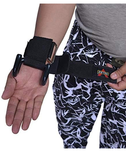 VALEO Weight Lifting Bar Set Hand Wrist Strap Fitness Training Metal Hook - 2 Piece 