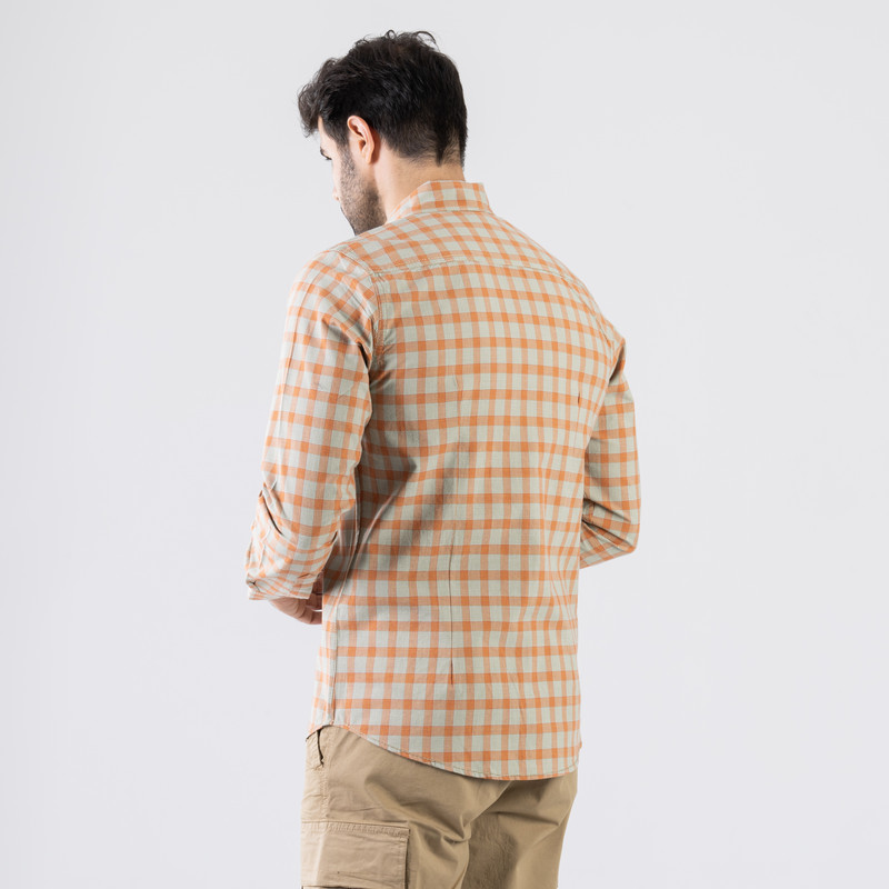 CLEVER Cotton Shirt Full Sleeve For Men - Orange