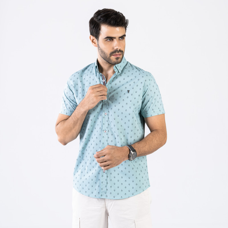 CLEVER Cotton Shirt Short Sleeve For Men - Genzary