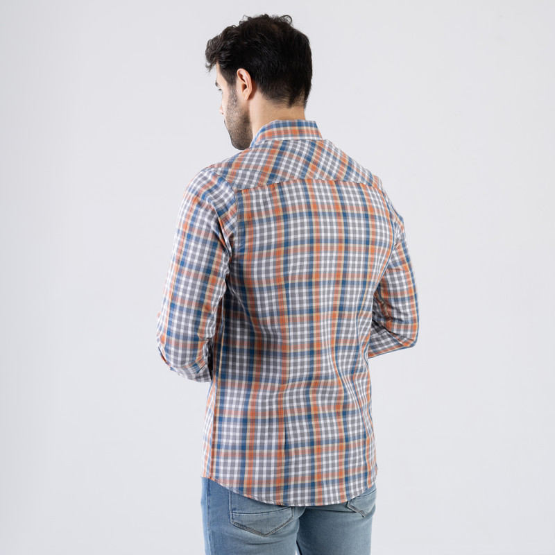 CLEVER Cotton Shirt Full Sleeve For Men - Orange