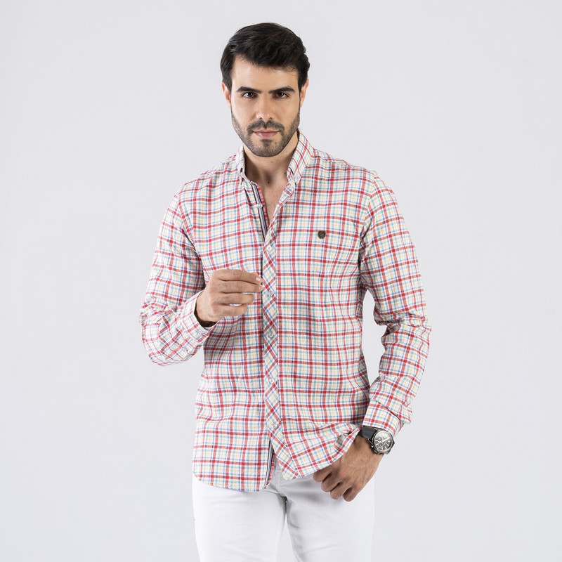 CLEVER Cotton Shirt Full Sleeve For Men - Red