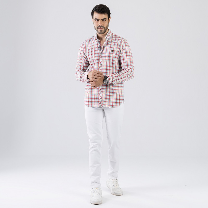 CLEVER Cotton Shirt Full Sleeve For Men - Red