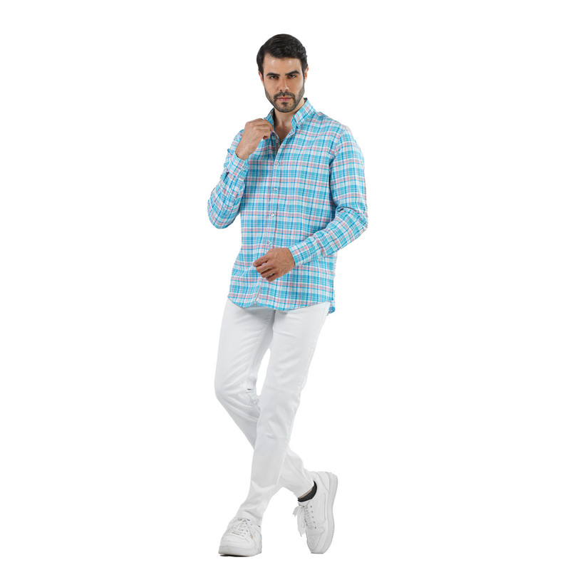 CLEVER Cotton Shirt Full Sleeve For Men - Baby Blue