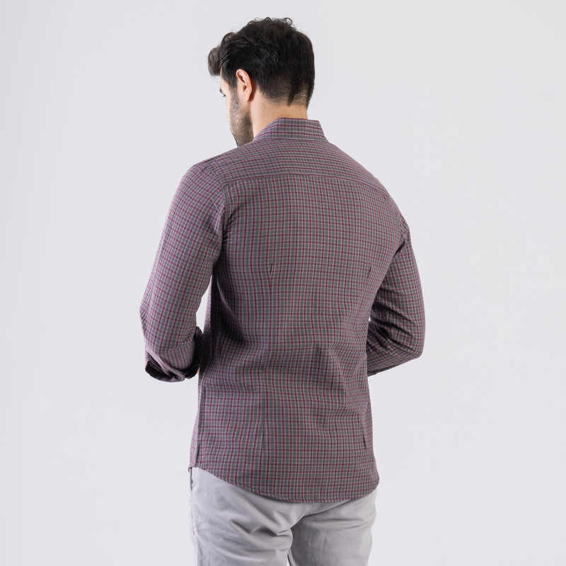 CLEVER Cotton Shirt Full Sleeve For Men - Burgundy