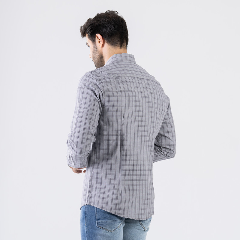 CLEVER Cotton Shirt Full Sleeve For Men - Grey