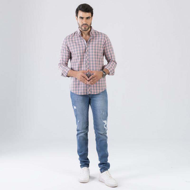 CLEVER Cotton Shirt Full Sleeve For Men - Pink