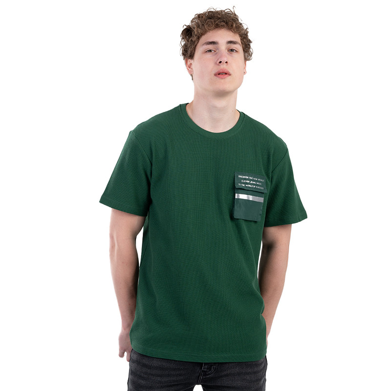 CLEVER Cotton T-Shirt Short Sleeve For Men - Green
