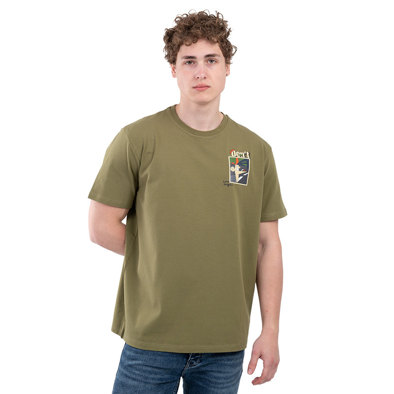 CLEVER Cotton T-Shirt Short Sleeve For Men - Olive