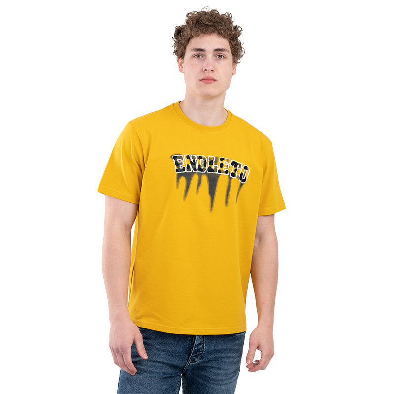 CLEVER Cotton T-Shirt Oversize For Men - Mustard