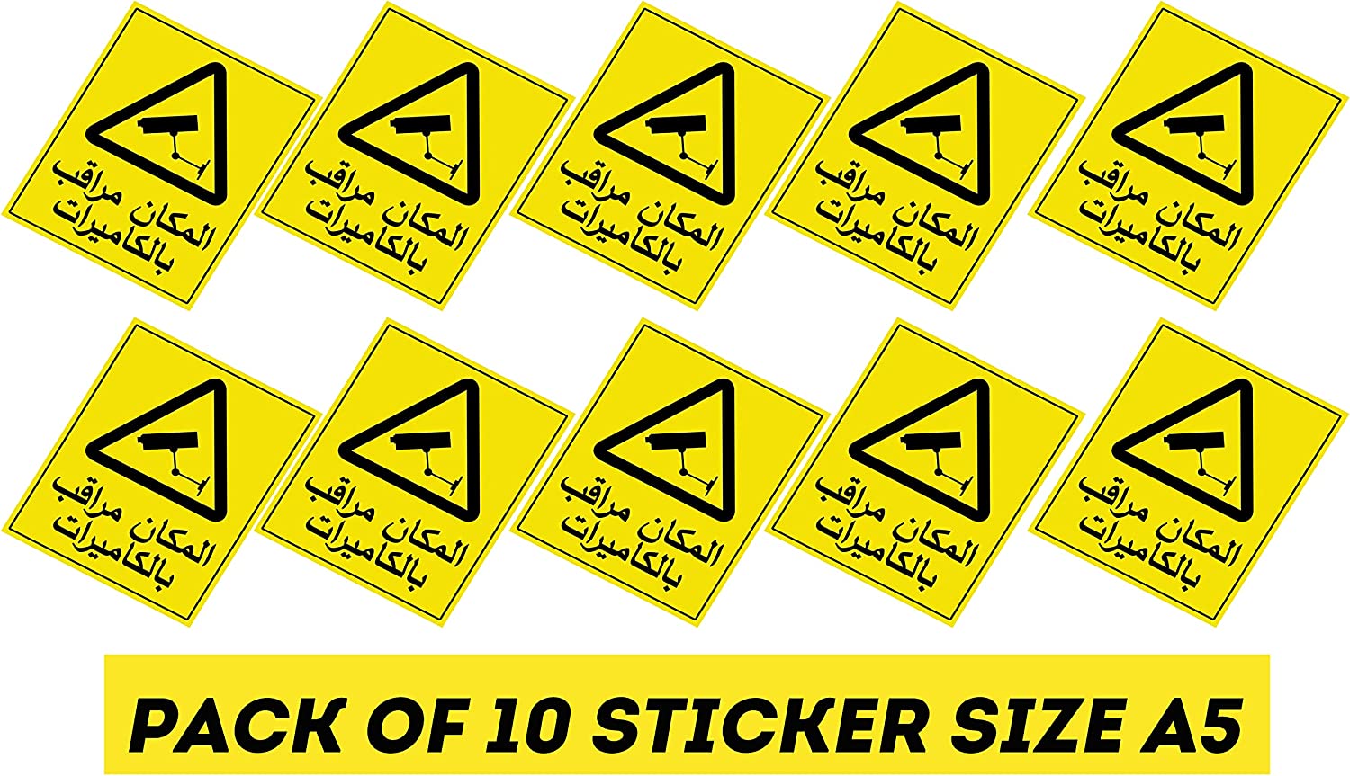 Directional sign sticker A set of warning stickers