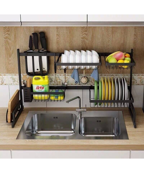 Multi-use basin and Kitchen Dish Racks 85 cm - Black