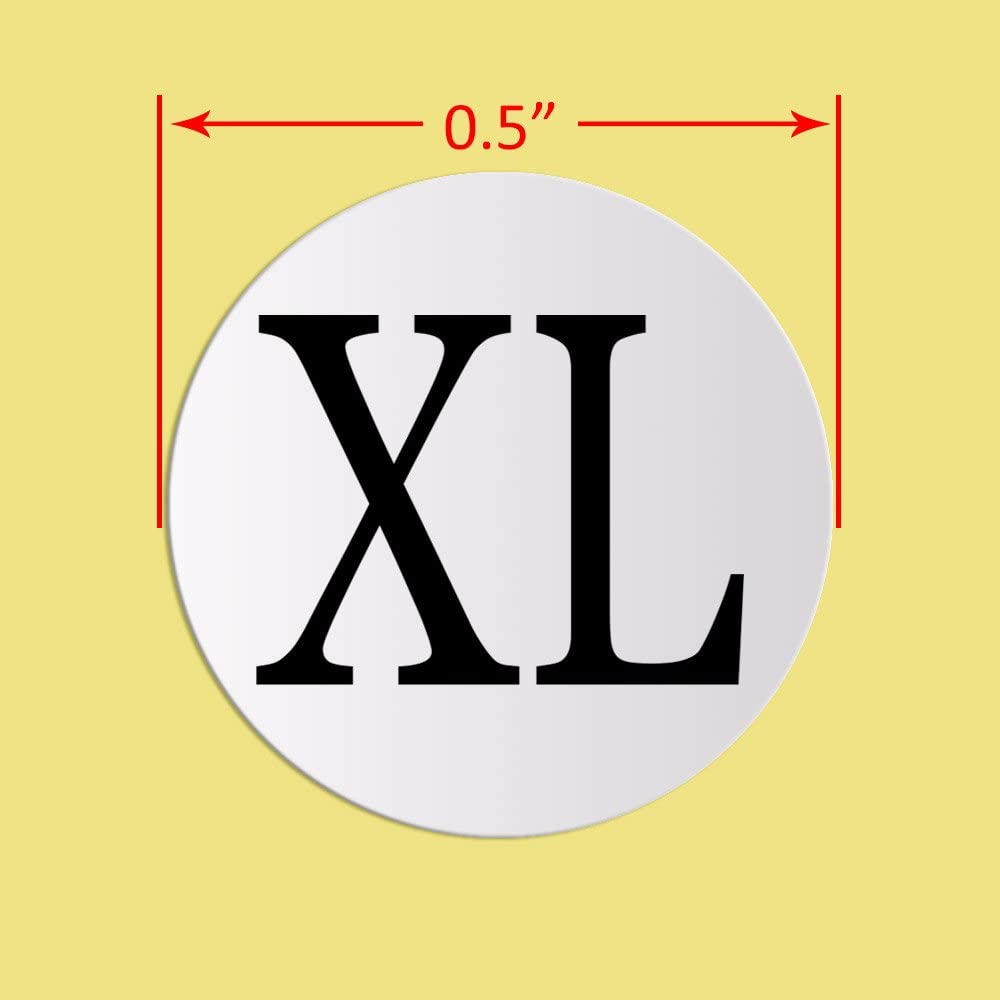 Adhesive stickers with the letter XL print