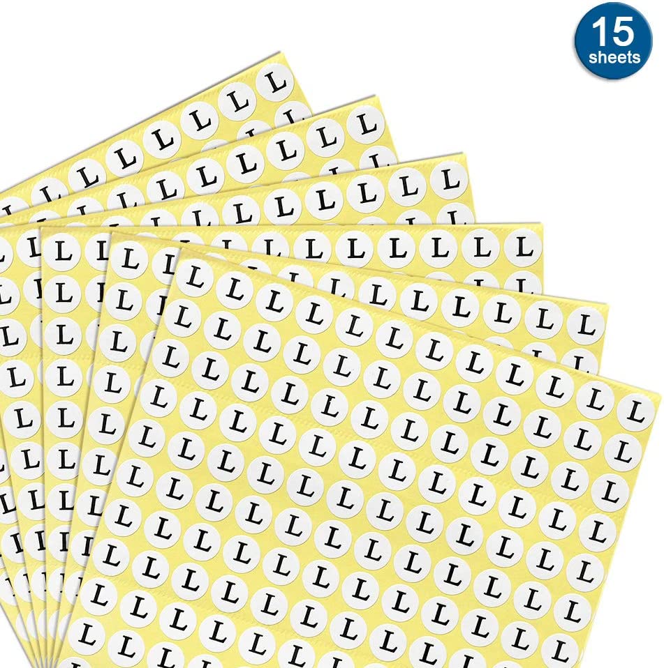Adhesive stickers 15 Sheet with the letter L print