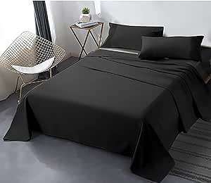 Cotton Solid Bed Sheet 90 Cm - Black