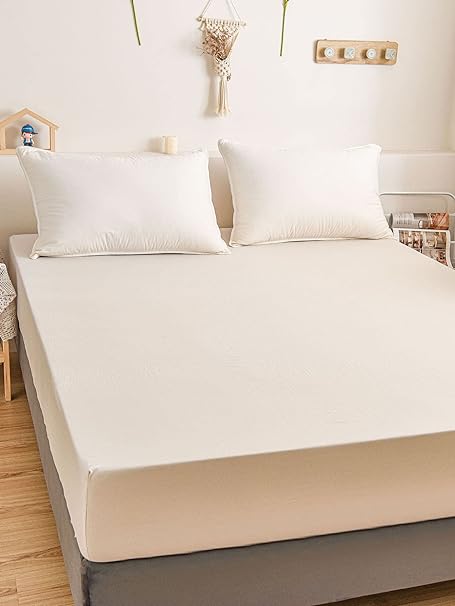 Cotton Solid Bed Sheet 90 Cm - Beige