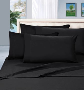 Cotton Solid Fitted Bed Sheet 90 Cm - Black