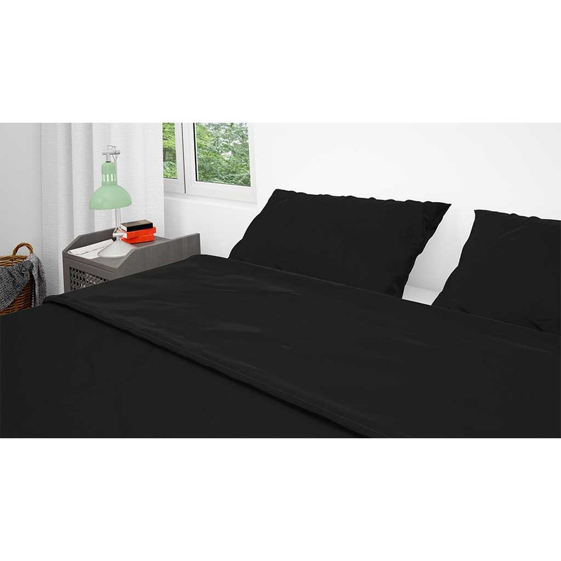 Cotton Solid Fitted Bed Sheet 120 Cm - Black