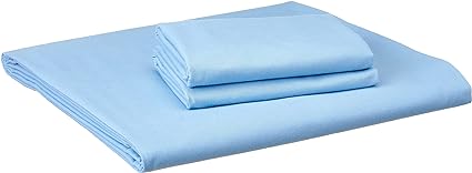 Cotton Solid Fitted Bed Sheet 180 Cm - Sky Blue