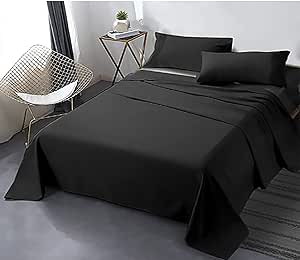 Cotton Solid Fitted Bed Sheet 180 Cm - Black
