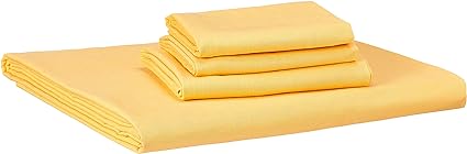 Solid Fitted Bed Sheet Set 3 Pieces 220X180 Cm - Yellow