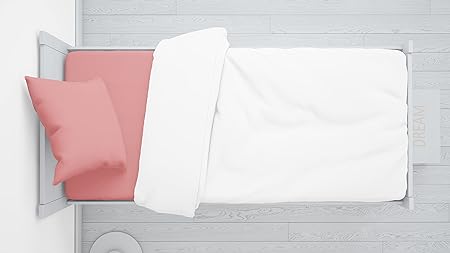  Solid Fitted Bed Sheet Set 4 Pieces 240X260 Cm - Rose