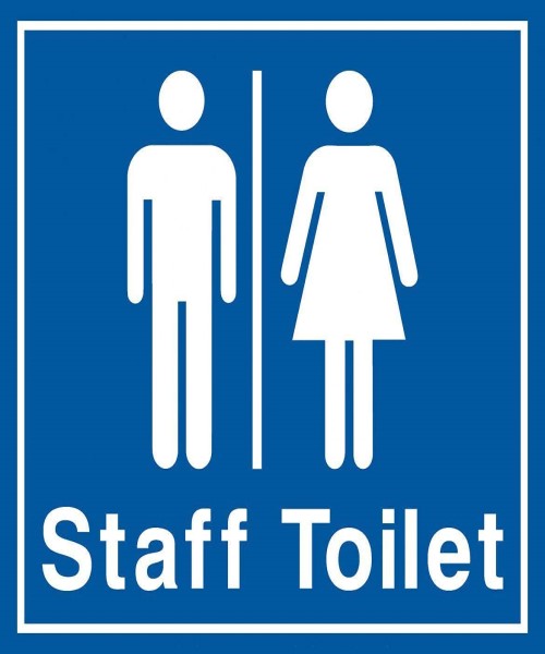 Guidance sign sticker for bathroom doors - Blue White