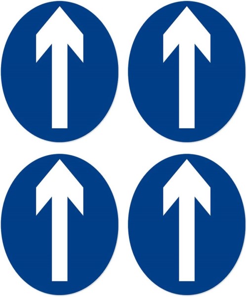 Direction Sign Circular Entry Sign 40 Pieces - Blue White