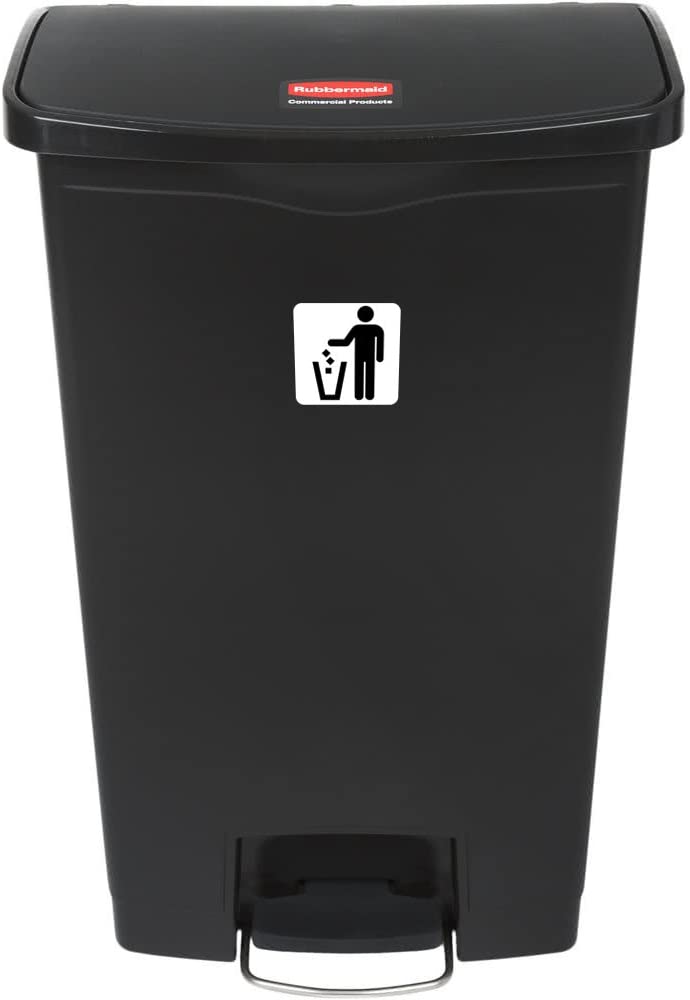 Trash can sign Rubbish bin and wastebasket sign - 4 pieces 